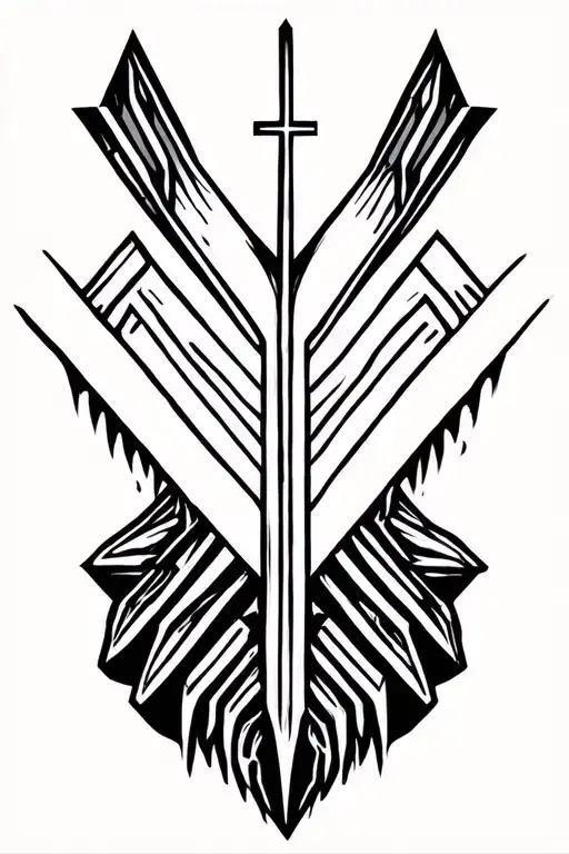 Simple Sleek Arrow Design For Ribs With Christianity In Mind