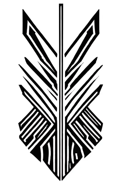 Simple Sleek Arrow Design For Ribs With Christianity In Mind