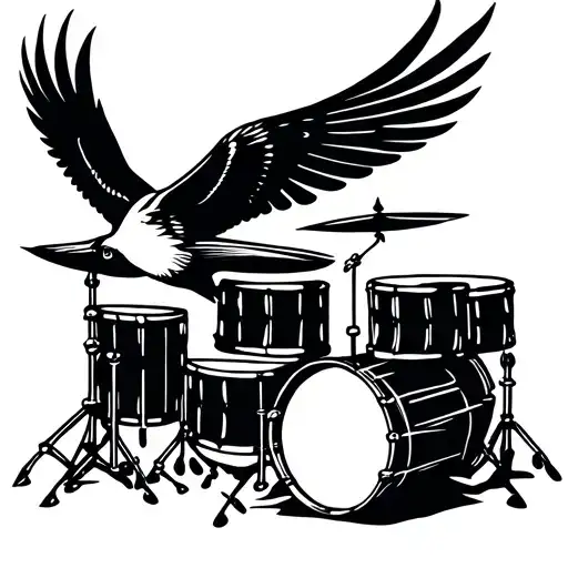 Drums With Bird Flying