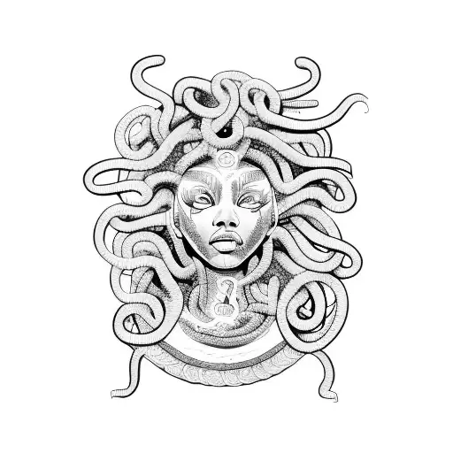Medusa Based On Black Girl Combined With Sun