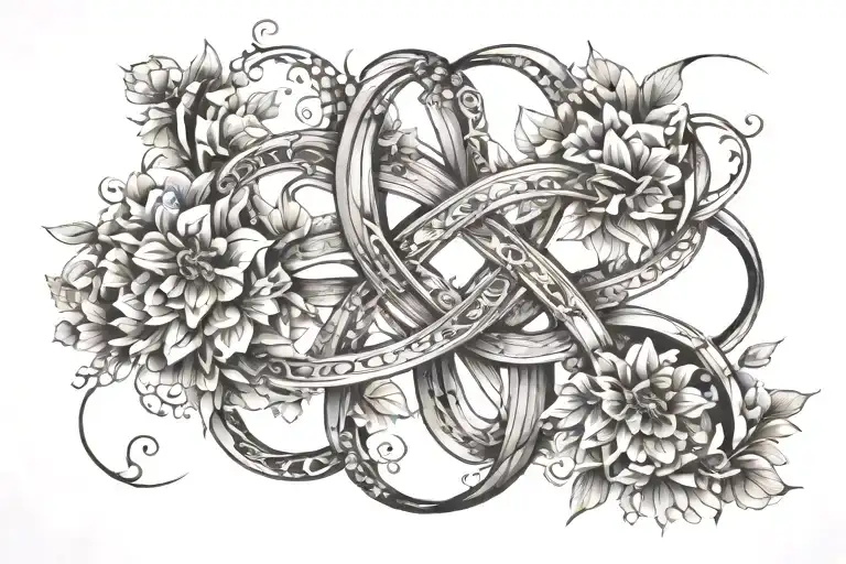Infinity Symbol Formed With Flowers Intertwined