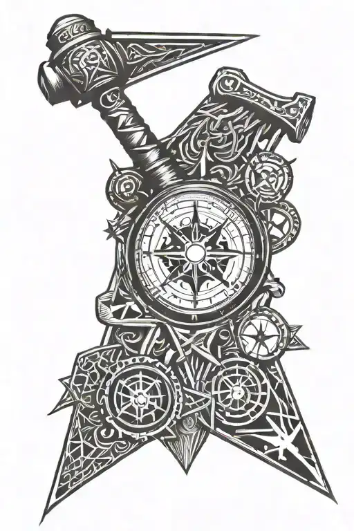 Viking Hammer And Compass