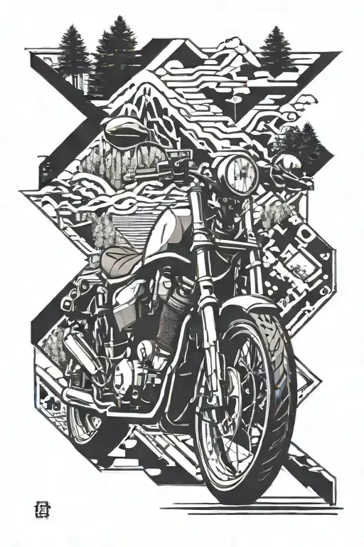 Motorcycle On A Twistie Road In Forest