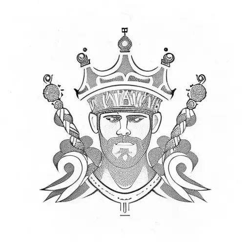 Roman Number One With A Cute Pink Crown