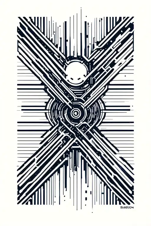 Cybernetic Panel Taken Off From Forearm Tattoo Graphic Wires Bars