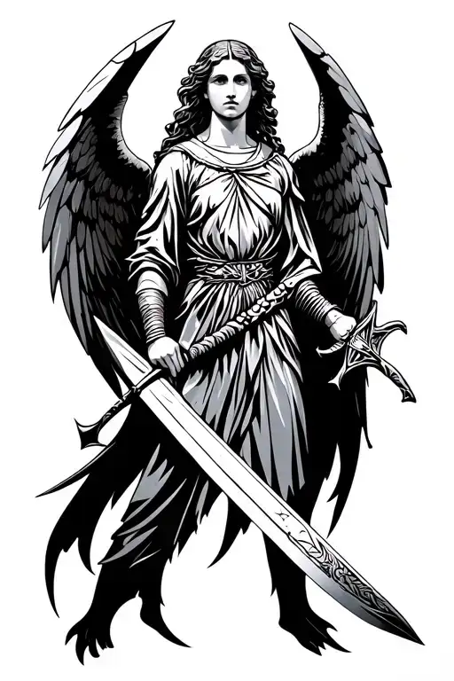 Angel Holding A Sword
