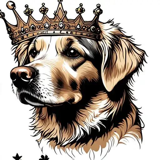 Golden Retriever Wearing Crown