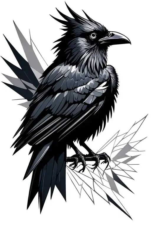 Norse Raven Perched