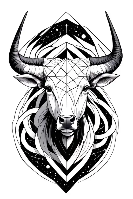 Taurus Geometric With Constellation Intertwined