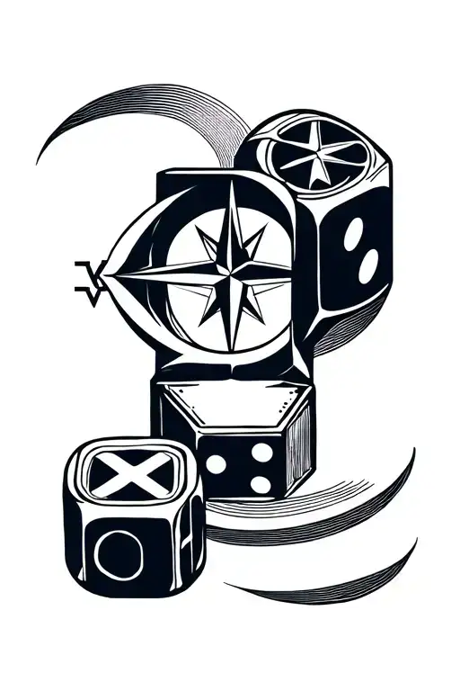 Dice Compass And Map