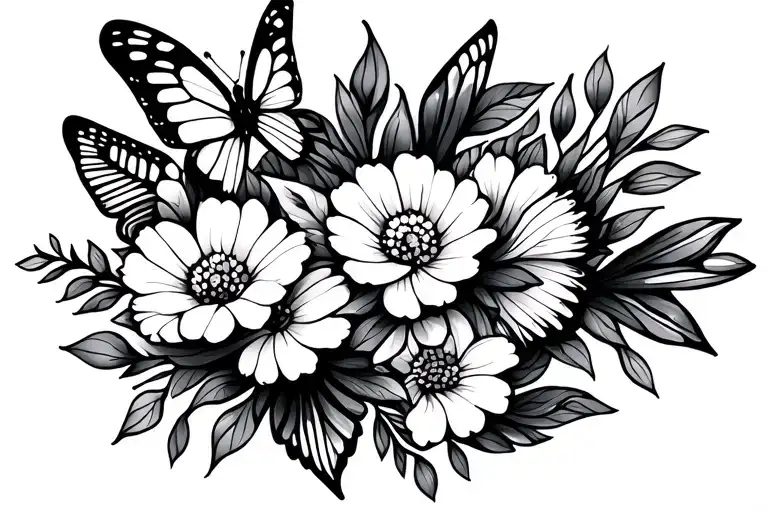 Flowers And Butterflies