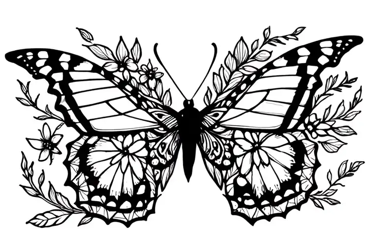 Flowers And Butterflies Sleeve Forearm Sleeve