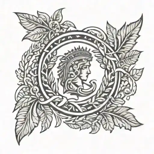 Spqr Emblem With A Realistic Roman Wreath Wrapped Round