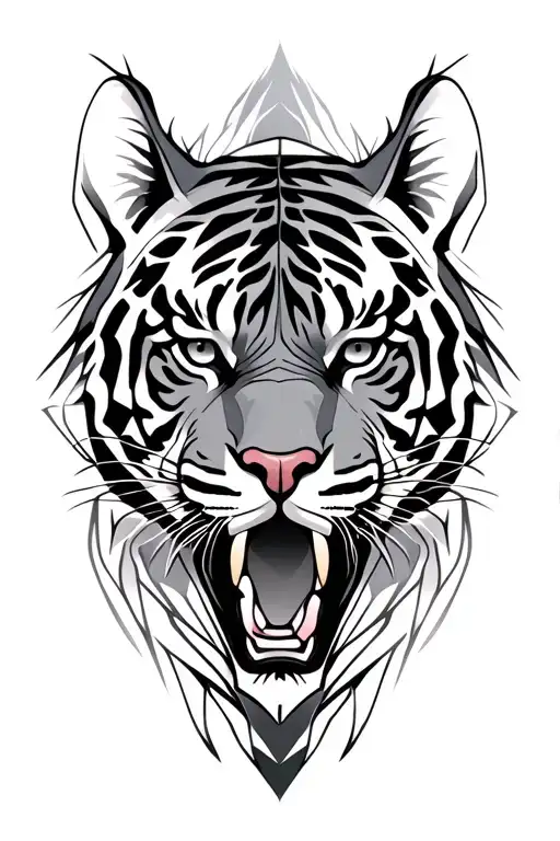 Three Tigers Face Tattoo Inspired