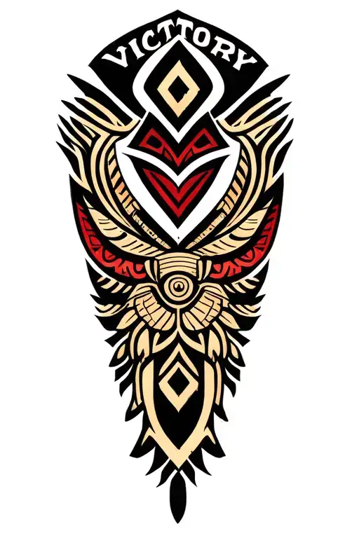 Polynesian Tattoo Featuring Victory Name