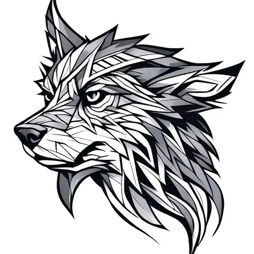 Fenrir Viking Norse Wolf Head Side Profile