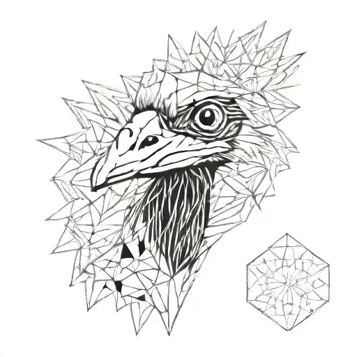 Geometric Emu Head
