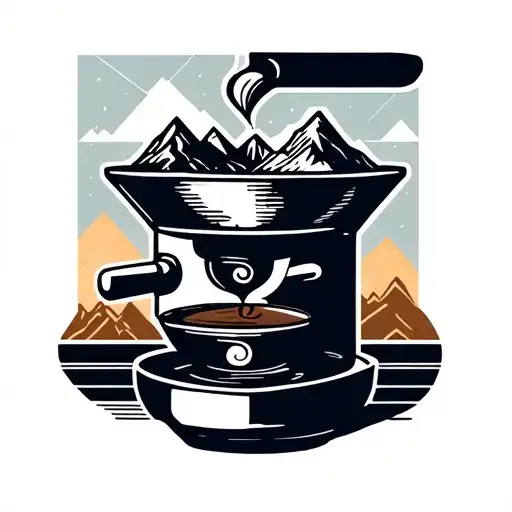 Mountains And Coffee Inside A Portafilter