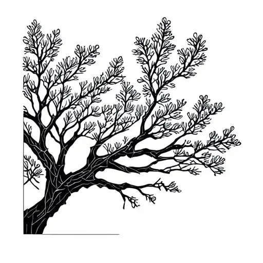 Rowan Tree Branch With Wilderness Around It