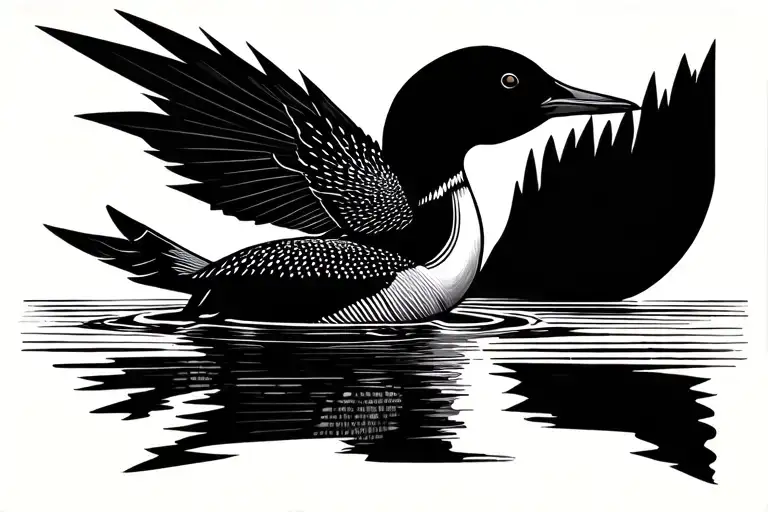 Loon Bird On Water