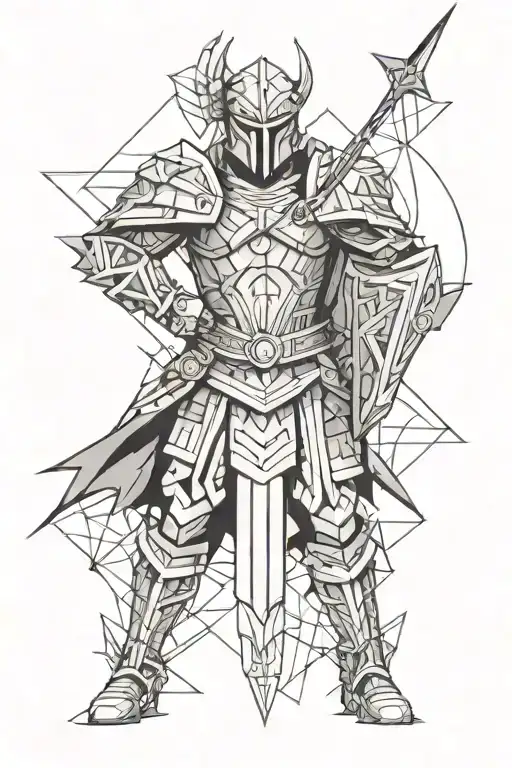 Determined Warrior Rising From Defeat