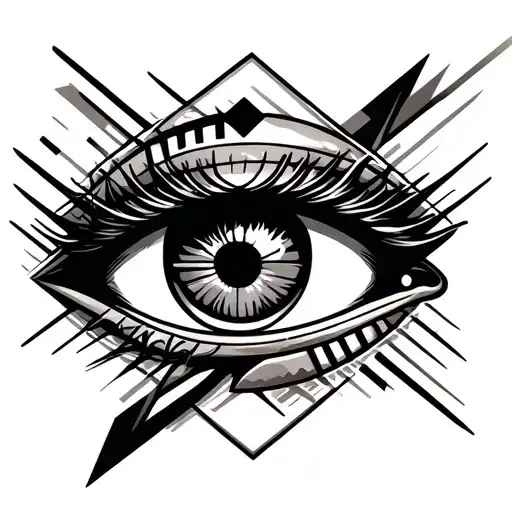 Eye With A Football Badge Intertwined