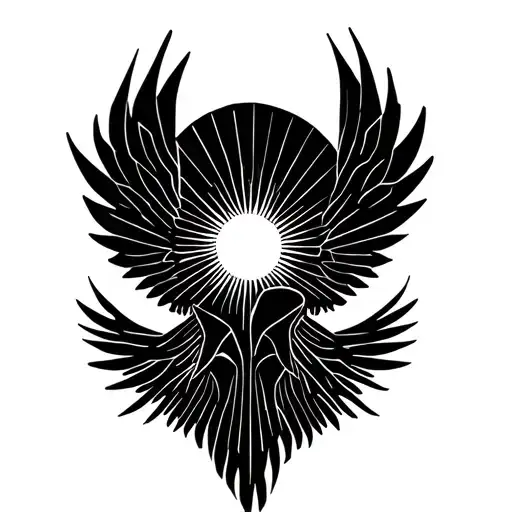 Icarus Falling From The Sky With Sun Shining