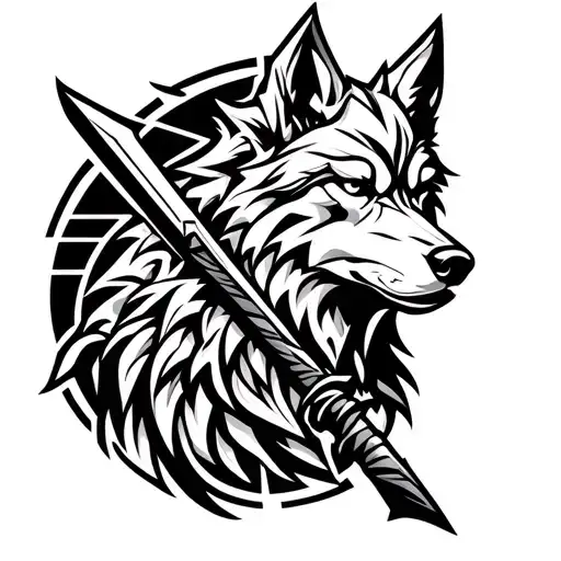 Black Wolf With A Scythe