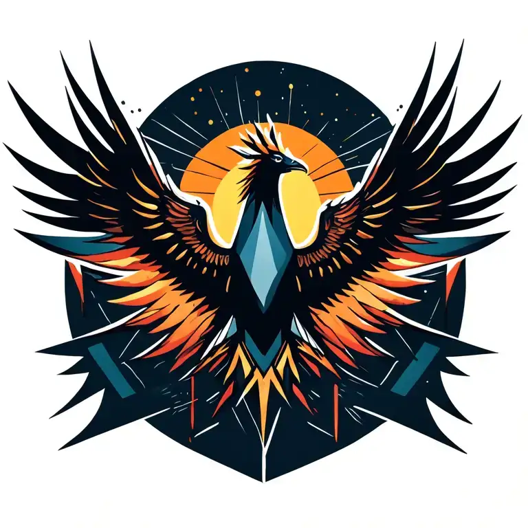 Phoenix Soaring Sun Rising