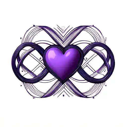 Infinity Symbol With A Purple Heart