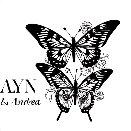 Combine The Name Calyn And Andrea Con Mariposas Mandalas