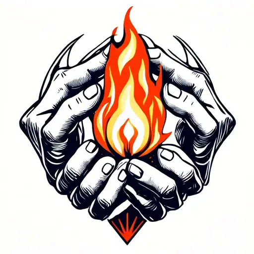 Two Hands Holding A Feeble Flame