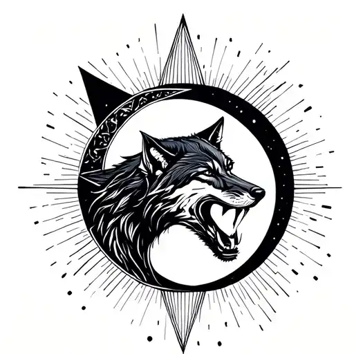 Wolf Eating The Moon