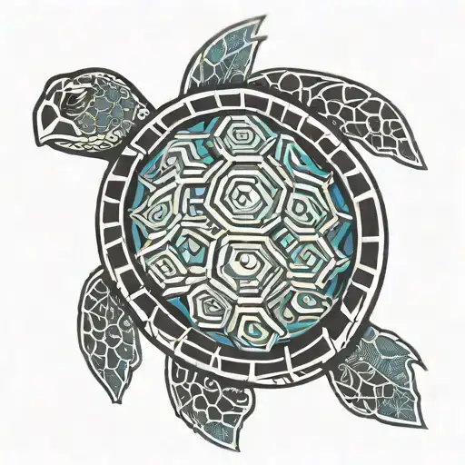 Sea Turtle Diamond Shell Ocean Wave
