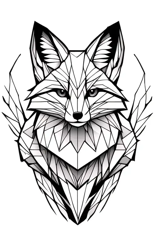 Geometric Fox With Swishing Tail