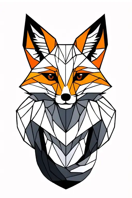 Geometric Fox With Swishing Tail