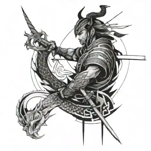 Samurai And Dragon