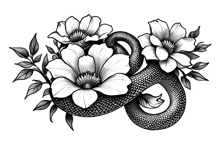 Flowers With A Snake Joined Together