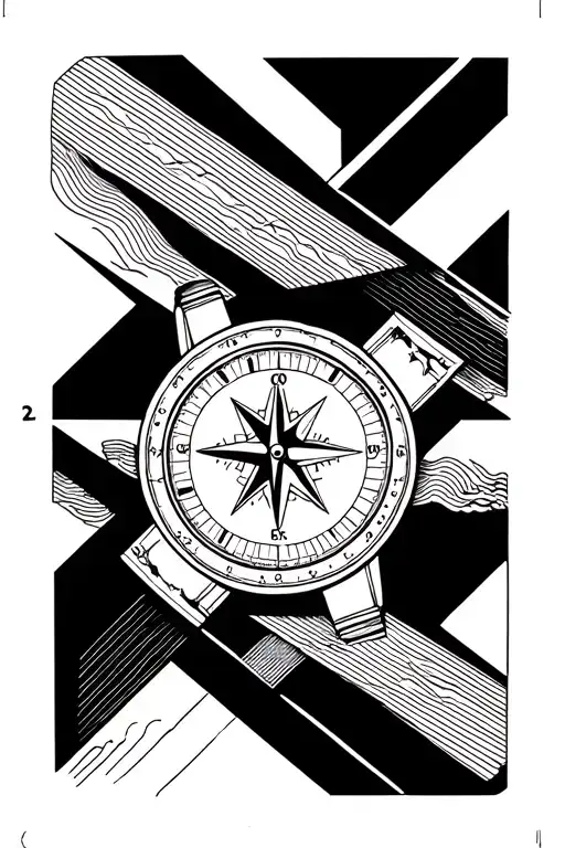 Compass And Sand Watches In A