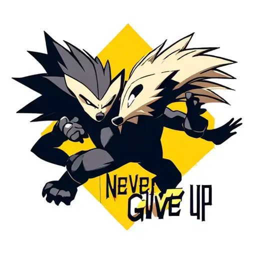 Vegeta Dragon Ball Z And A Honey Badger Posing With A Never Give Up Theme