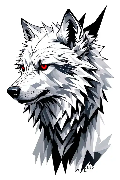 Ghost Direwolf From Game Of Thrones Stark Wolf White Completely With Red Eyes