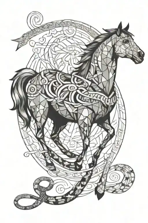 Horse And Snake Wrapped