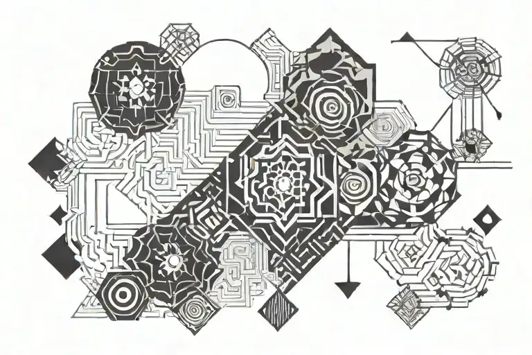 Labyrinth And Mandala Design Incorporating
