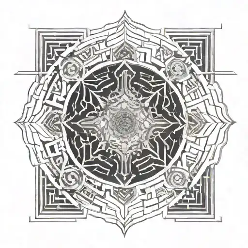 Labyrinth And Mandala Design Incorporating