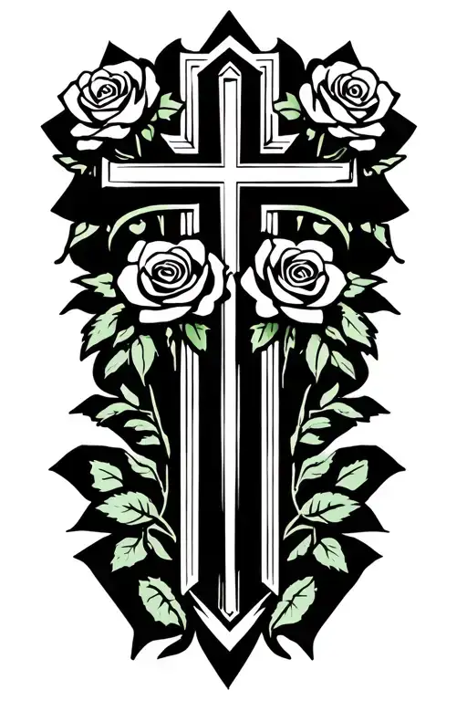 Cross With Roses