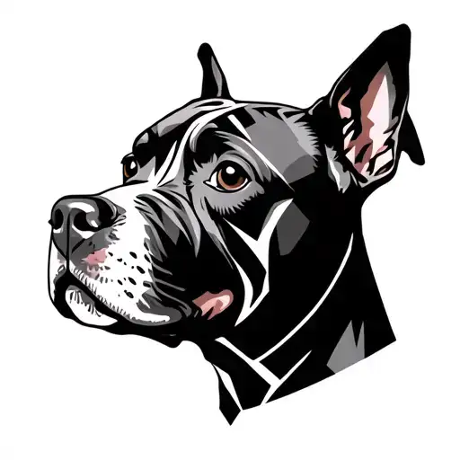 Staffordshire Bull Terrier Head And Sainte Lucie