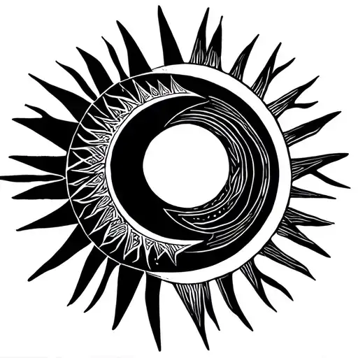 Sun Moon Merging Together