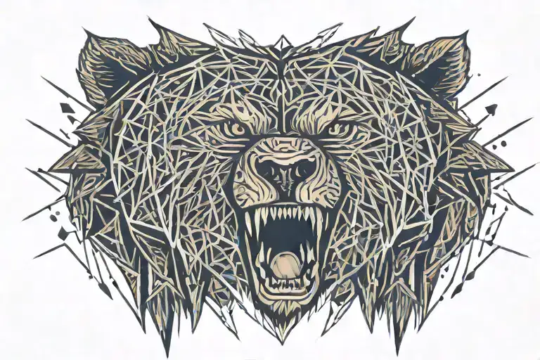 Bear Paw With Lightning Bolt Scratches Across Full