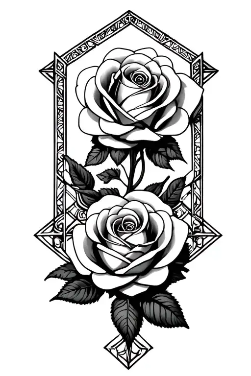 Crucifi With Two Roses