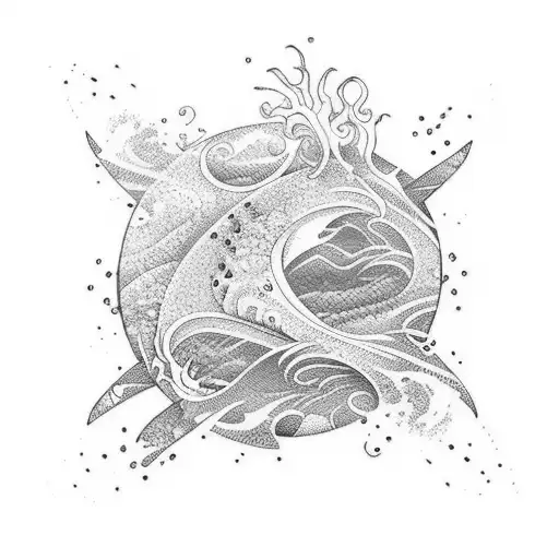 Ocean Themed Hard-edge Abstract Expressionism